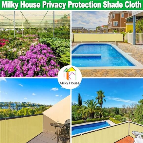 Sun Shade Cloth,Balcony Privacy Screen 10X3.4ft,Garden Shade Cloth with Grommets - Picture 4 of 7